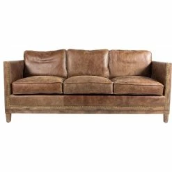 Moe's Home Collection Darlington Sofa Grazed Brown Leather