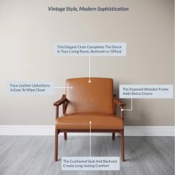 Belleze Accent Chair Living Room Upholstered Armchair, Brown -GDF sofa Shop e291d9610200cca8 5398 w800 h800 b0 p0