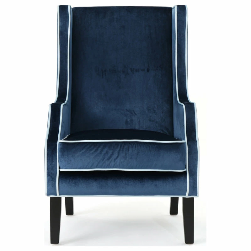 GDFStudio GDF Studio Edell Traditional New Velvet Two Toned High Winged Back Club Chair, C 7 GDFStudio GDF Studio Edell Traditional New Velvet Two Toned High Winged Back Club Chair, C - Image 5