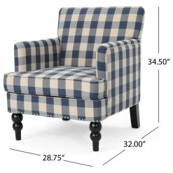 GDFStudio GDF Studio Eve Tufted Fabric Club Chair, Blue Checkerboard/Dark Brown 12 GDFStudio GDF Studio Eve Tufted Fabric Club Chair, Blue Checkerboard/Dark Brown -GDF sofa Shop e2d1a4ff01b70a76 1202 w800 h800 b1 p0