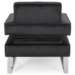 GDFStudio Kerman Modern Glam Velvet Club Chair, Black/Silver -GDF sofa Shop e2e121a70f906aac 7765 w800 h800 b1 p0