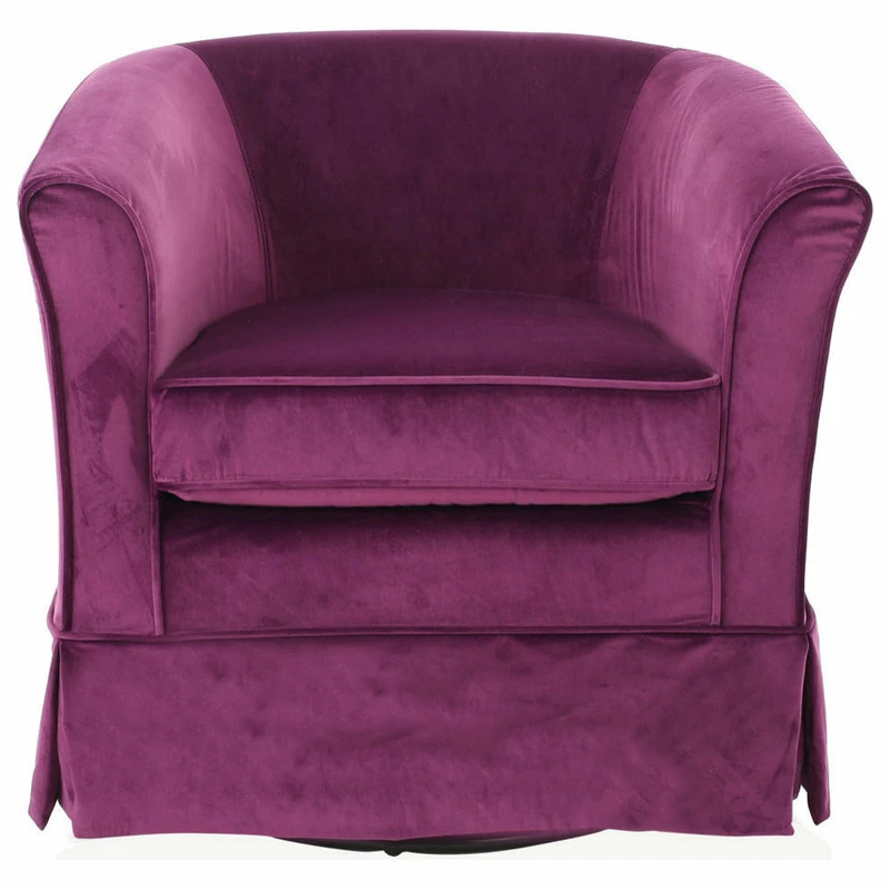 GDFStudio GDF Studio Rischa Fushsia New Velvet Swivel Chair With Loose Cover 3 GDFStudio GDF Studio Rischa Fushsia New Velvet Swivel Chair With Loose Cover