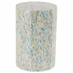 Brimfield & May Contemporary Blue Mother Of Pearl Accent Table 47336