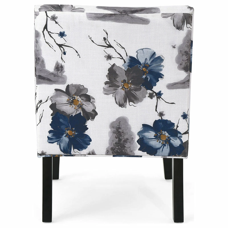 GDFStudio GDF Studio Kendal Fabric Grand Accent Chair, Print/Matte Black 8 GDFStudio GDF Studio Kendal Fabric Grand Accent Chair, Print/Matte Black - Image 6