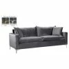 Meridian Furniture Naomi Velvet Sofa, Gold And Chrome Leg Set, Gray -GDF sofa Shop e421e57102740ea4 8684 w800 h800 b1 p0
