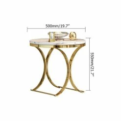 Homary Modern Round Black Faux Marble Side Table X-Base End Table In Gold, White -GDF sofa Shop e49191400ec7b28f 0886 w800 h800 b1 p0