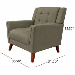 GDFStudio GDF Studio Evelyn Mid Century Modern Fabric Arm Chair, Mocha/Walnut -GDF sofa Shop e55176a50290693f 8226 w800 h800 b1 p0