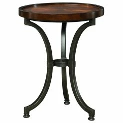 Hammary Furniture Hammary Barrow Round Chairside Table With Mahogany Top And Metal Base -GDF sofa Shop e5a1346509c42532 9349 w800 h800 b1 p0