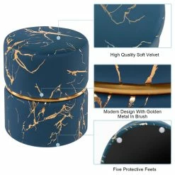 Duhome Elegant Lifestyle Luxury Hot Stamped Velvet Ottoman, Blue -GDF sofa Shop e6f1ef6a0046e1a5 0440 w800 h800 b1 p0