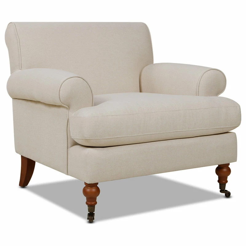 Jennifer Taylor Home Alana Lawson Accent Arm Chair Metal Casters, Sky Neutral Beige 8 Jennifer Taylor Home Alana Lawson Accent Arm Chair Metal Casters, Sky Neutral Beige - Image 6