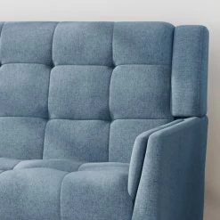 GDFStudio GDF Studio Evelyn Mid Century Modern Fabric Loveseat, Blue/Walnut -GDF sofa Shop e781293201ca8195 5881 w800 h800 b0 p0