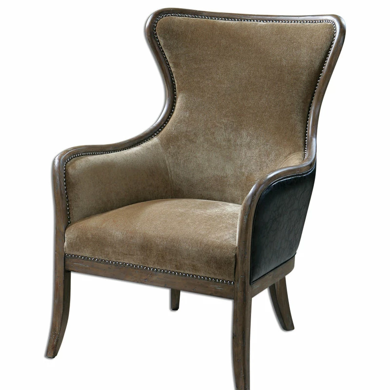 Uttermost Snowden Tan Wing Chair 3 Uttermost Snowden Tan Wing Chair