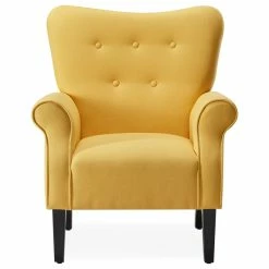 Belleze High Wingback Linen Armchair, Citrine Yellow -GDF sofa Shop e791f0cd0e4cd63c 8129 w800 h800 b1 p0