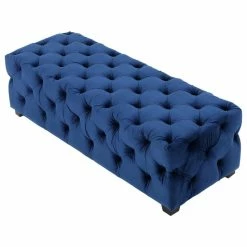 GDFStudio GDF Studio Provence TModern Glam Tufted Velvet Ottoman Bench, Navy Blue -GDF sofa Shop e7a1d0560f907f04 0055 w800 h800 b1 p0