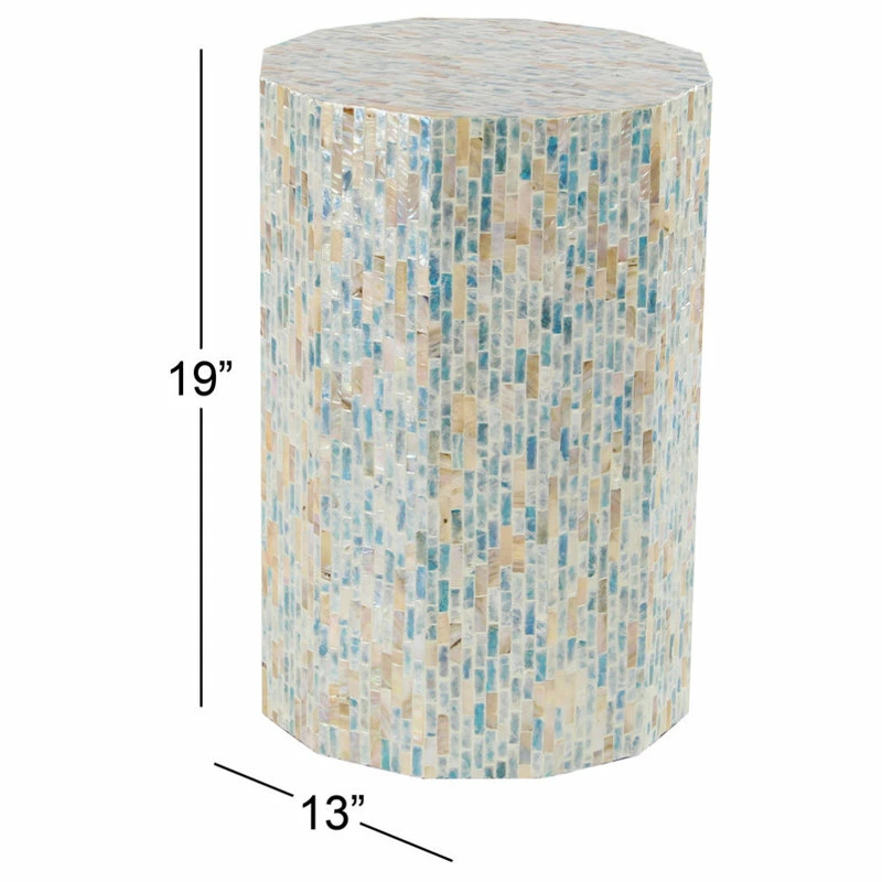 Brimfield & May Contemporary Blue Mother Of Pearl Accent Table 47336 8 Brimfield & May Contemporary Blue Mother Of Pearl Accent Table 47336 - Image 6