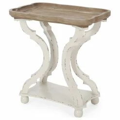 GDFStudio Yosef French Country Accent Table With Rectangular Top, Natural/Distressed White -GDF sofa Shop e811f0110f9076e6 4159 w800 h800 b1 p0