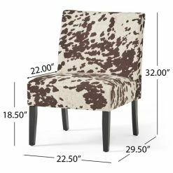 GDFStudio GDF Studio Kalee Contemporary Accent Chair, Cow Print, Matte Black, Fabric -GDF sofa Shop e8c1d4b601d3f6ae 4008 w800 h800 b1 p0