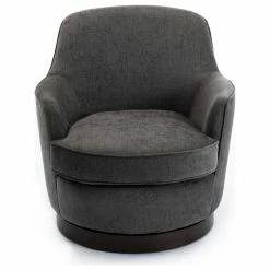 Comfort Pointe Reese Charcoal Wood Base Swivel Chair