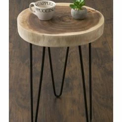 East At Main's Laredo Brown Teakwood Round Accent Table -GDF sofa Shop ea91039b0863f060 9664 w800 h800 b0 p0