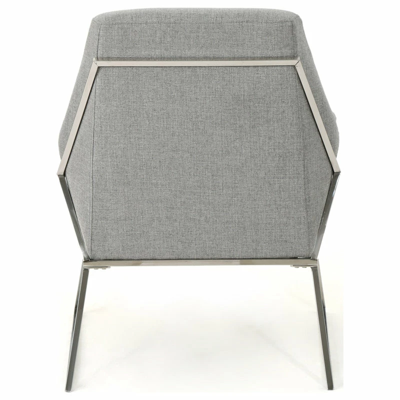 GDFStudio GDF Studio Zach Modern Fabric Armchair With Stainless Steel Frame, Gray 8 GDFStudio GDF Studio Zach Modern Fabric Armchair With Stainless Steel Frame, Gray - Image 6