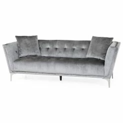 GDFStudio Fisher Glam 3-Seater Velvet Sofa, Smoke Gray/Silver -GDF sofa Shop eae18bf50f9072c2 5337 w800 h800 b1 p0