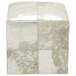 Brimfield & May Contemporary White Leather Stool 95945