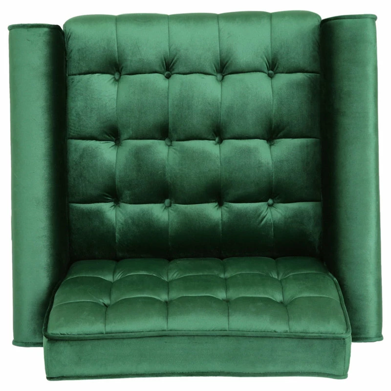 GDFStudio GDF Studio Betsy Modern Button-Tufted Waffle Stitching Velvet Armchair, Emerald 10 GDFStudio GDF Studio Betsy Modern Button-Tufted Waffle Stitching Velvet Armchair, Emerald - Image 8