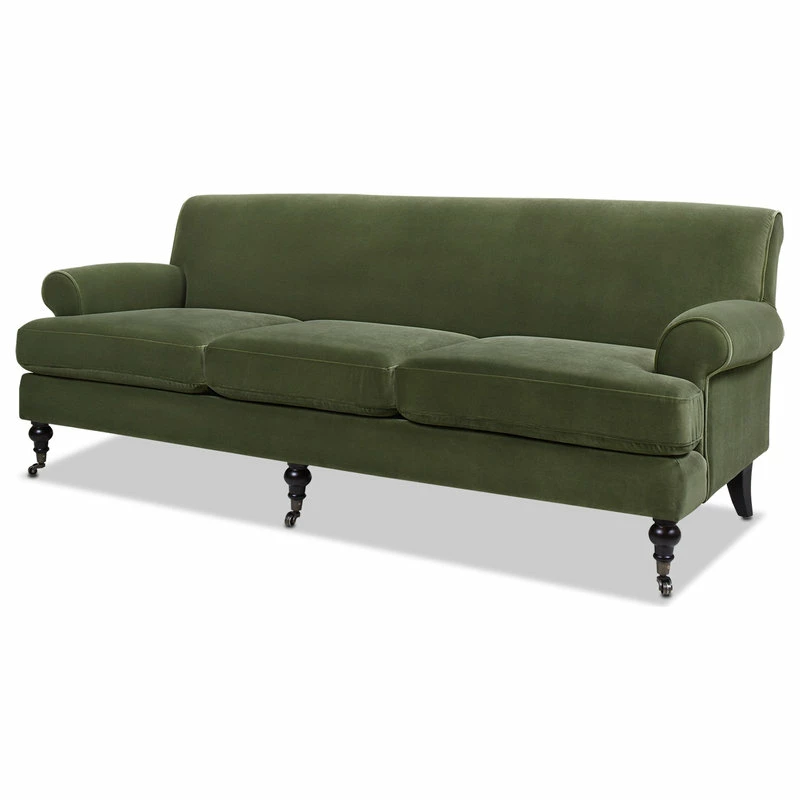 Jennifer Taylor Home Alana 88" Lawson 3-Seater Sofa, Olive Green Performance Velvet 7 Jennifer Taylor Home Alana 88" Lawson 3-Seater Sofa, Olive Green Performance Velvet - Image 5