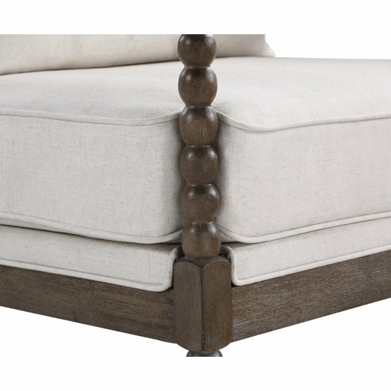 Office Star Products Fletcher Spindle Chair In Linen Beige Fabric With Brush Charcoal Finish 9 Office Star Products Fletcher Spindle Chair In Linen Beige Fabric With Brush Charcoal Finish - Image 7