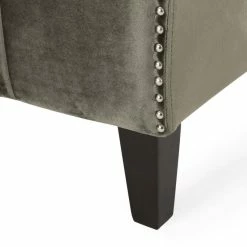 GDFStudio Judson Channel Stitch Velvet Settee, Gray/Dark Brown -GDF sofa Shop ed417cd80f9070a3 5158 w800 h800 b0 p0