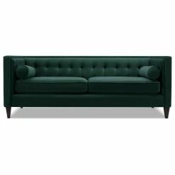 Jennifer Taylor Home Jack 84" Modern Tuxedo Tufted Sofa, Hunter Green