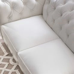 Bowery Hill Traditional Leather Chesterfield Sofa In White Finish 11 Bowery Hill Traditional Leather Chesterfield Sofa In White Finish -GDF sofa Shop ed818f8c0d682438 2195 w800 h800 b0 p0