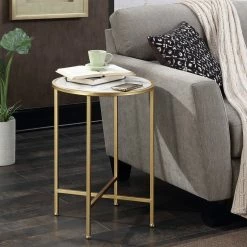 Convenience Concepts Gold Coast Round Faux Marble Top End Table In Gold Metal 8 Convenience Concepts Gold Coast Round Faux Marble Top End Table In Gold Metal -GDF sofa Shop ee11ae1808b0b895 2875 w800 h800 b0 p0
