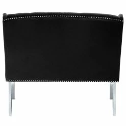 Meridian Furniture Suri Velvet Upholstered Settee Bench, Black -GDF sofa Shop ee31ff91037bf928 9339 w800 h800 b1 p0