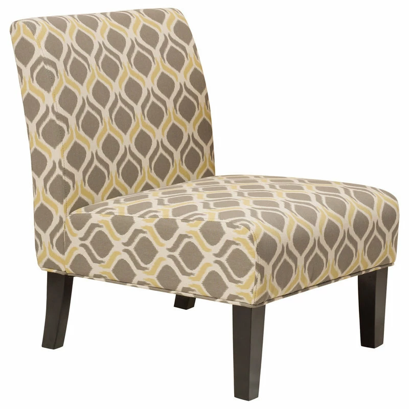 GDFStudio GDF Studio Kalee Contemporary Accent Chair, Yellow And Gray Ikat Pattern/ Matte Black, Fabric 3 GDFStudio GDF Studio Kalee Contemporary Accent Chair, Yellow And Gray Ikat Pattern/ Matte Black, Fabric