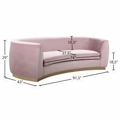 Meridian Furniture Julian Velvet Sofa, Pink, Gold Base -GDF sofa Shop eec1e1b902740dbd 3111 w800 h800 b1 p0