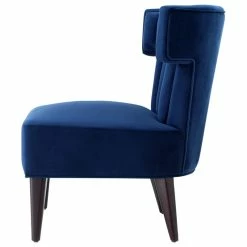 Nicole Miller Kairo Velvet Accent Chair With Tapered Legs, Navy -GDF sofa Shop eef1e2fd0e9f6a69 3152 w800 h800 b1 p0
