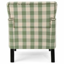 GDFStudio GDF Studio Eve Tufted Fabric Club Chair, Green Checkerboard/Dark Brown 14 GDFStudio GDF Studio Eve Tufted Fabric Club Chair, Green Checkerboard/Dark Brown -GDF sofa Shop ef41158801b70a4d 1202 w800 h800 b1 p0
