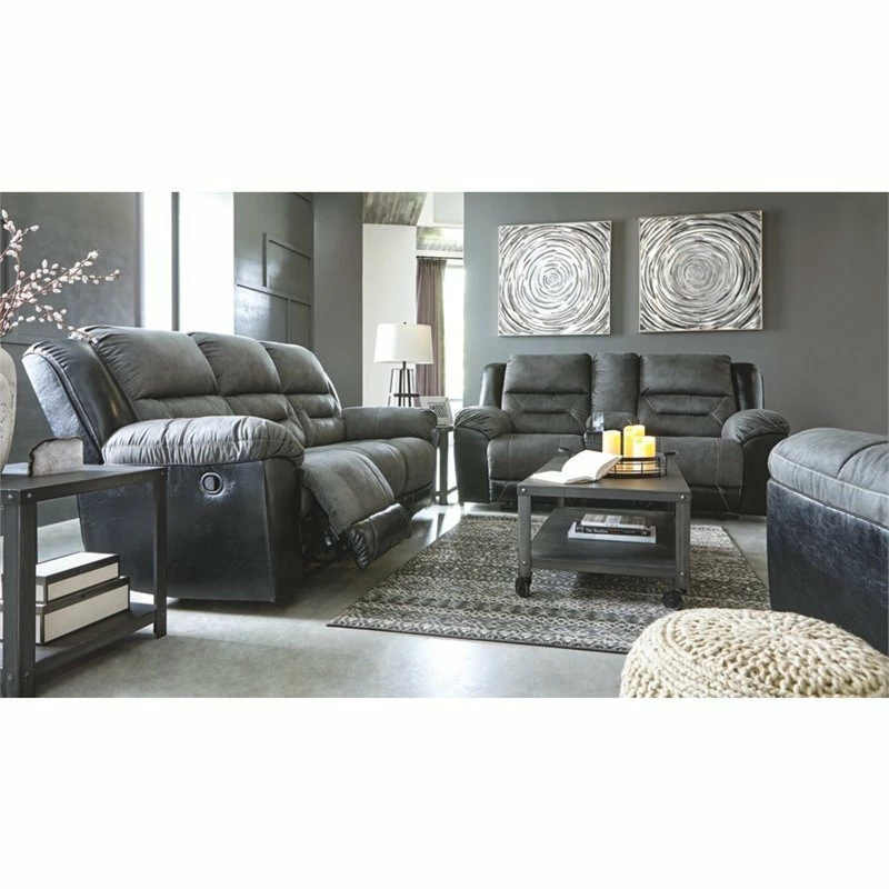 Ashley Furniture Industries Signature Design By Ashley Earhart Reclining Loveseat With Console In Slate 7 Ashley Furniture Industries Signature Design By Ashley Earhart Reclining Loveseat With Console In Slate - Image 5