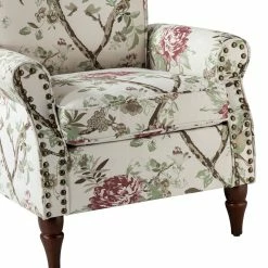 Karat Home Wooden Upholstered Armchair, Floral -GDF sofa Shop f041a0ed03746eaf 1788 w800 h800 b0 p0
