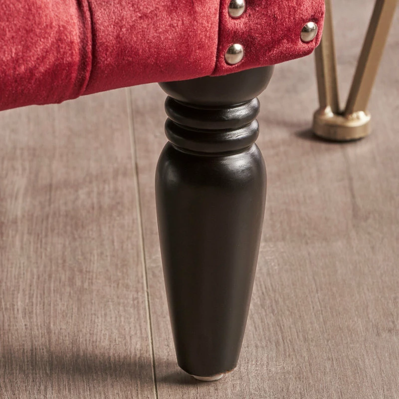 GDFStudio Melaina Tufted Chesterfield Velvet Loveseat With Scrolled Arms 7 GDFStudio Melaina Tufted Chesterfield Velvet Loveseat With Scrolled Arms - Image 5