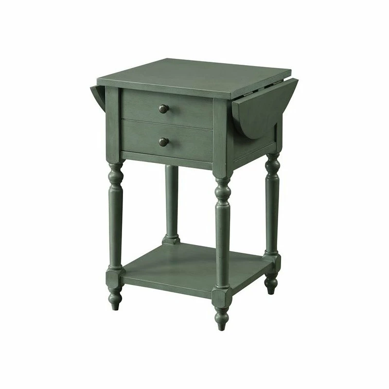 Furniture Of America E-Commerce By Enitial Lab Furniture Of America Mendez Wood Drop-Leaf Side Table In Antique Teal 4 Furniture Of America E-Commerce By Enitial Lab Furniture Of America Mendez Wood Drop-Leaf Side Table In Antique Teal - Image 2