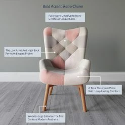 Belleze Paramount Accent Chair Multicolor Patchwork Linen Tufted Arm Chair, Patchwork B -GDF sofa Shop f111867201ee4d32 7950 w800 h800 b0 p0