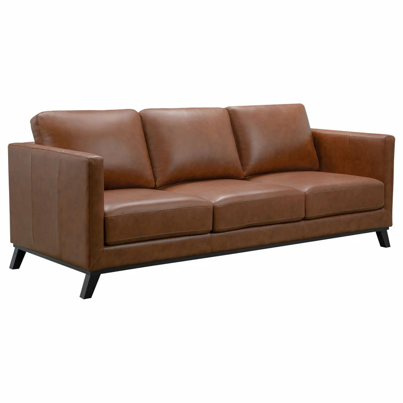 Abbyson Living Sullivan Mid-Century Top Grain Leather Sofa, Camel 4 Abbyson Living Sullivan Mid-Century Top Grain Leather Sofa, Camel - Image 2