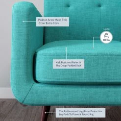 Belleze Hasting Mid Century Modern Accent Chair, Contemporary Armchair - Mallard Teal -GDF sofa Shop f151bfae02189559 2764 w800 h800 b0 p0