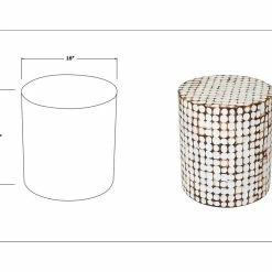 East At Main's Columbia Brown Coconut Shell Inlay Round Accent Table, White -GDF sofa Shop f221a2af0863edbd 9493 w800 h800 b0 p0