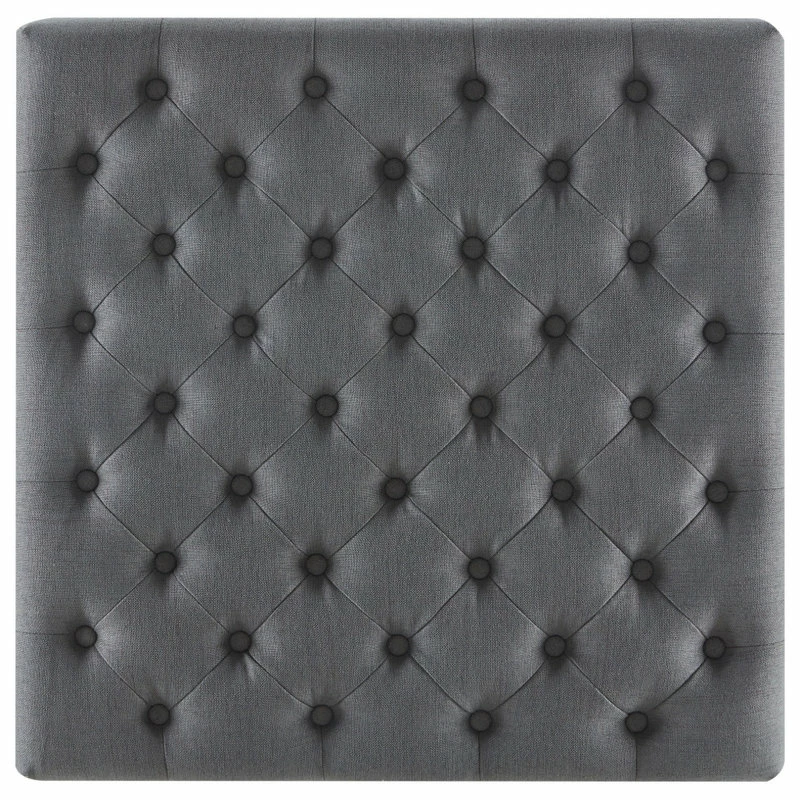 Belleze Button Tufted Square Ottoman Bench With Rolling Wheels Nailhead Trim, Gray 6 Belleze Button Tufted Square Ottoman Bench With Rolling Wheels Nailhead Trim, Gray - Image 4