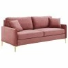 Modway Juliana Contemporary Performance Velvet Sofa With Metal Leg In Dusty Rose -GDF sofa Shop f311629700392ec2 6902 w800 h800 b1 p0