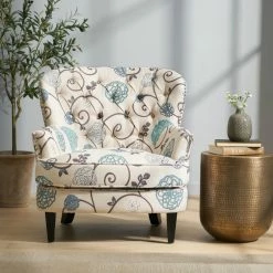 GDFStudio GDF Studio Alfred White And Blue Floral Fabric Club Chair With Chrome Nailheads -GDF sofa Shop f3515a69039977f0 6479 w800 h800 b0 p0