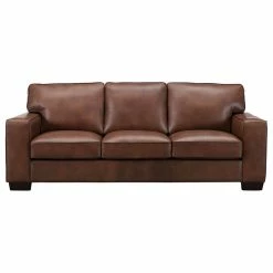 KEMP INTERNATIONAL INC Kimberlly Leather Craft Sofa, Brown